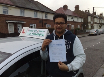 Riyadh  Chowdhury.

When i had my first lesson i was very nervous, my driving instructor Rahman was fantastic he really made me feel calm and capable of passing, he gave me the confidence i needed and i was overjoyed when i passed, nothing was wrong he did an amazing job and it was perfect !!!!! money  well spent !!!!!! thank you so much for givin...