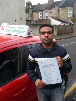 I was quite nervous about driving a car in UK and driving in London was a nightmare because of all the traffic I decided to choose Time to pass driving school as its the best in this field I called them and they recommended me a great Instructor who is Gulzar He was very calm and supportive Thank you once again to Gulzar for being a wonderful Instructor by helping me Pass my test 1st time<br />
<br />
